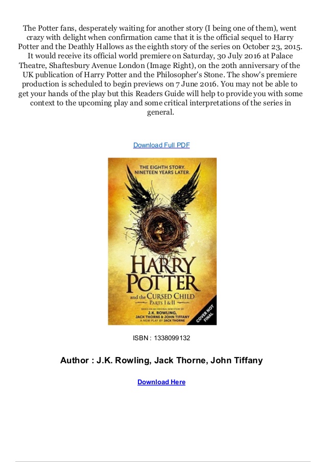 harry potter and the cursed child indonesia pdf